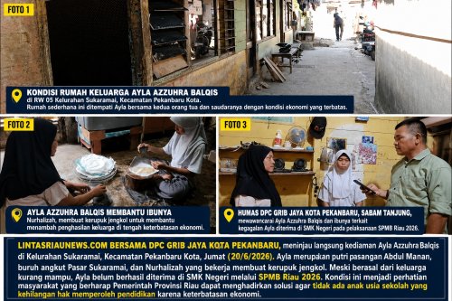 Peduli Pendidikan Anak Kurang Mampu, DPC GRIB Jaya Pekanbaru Kunjungi Rumah Ayla Pasca SPMB 2026